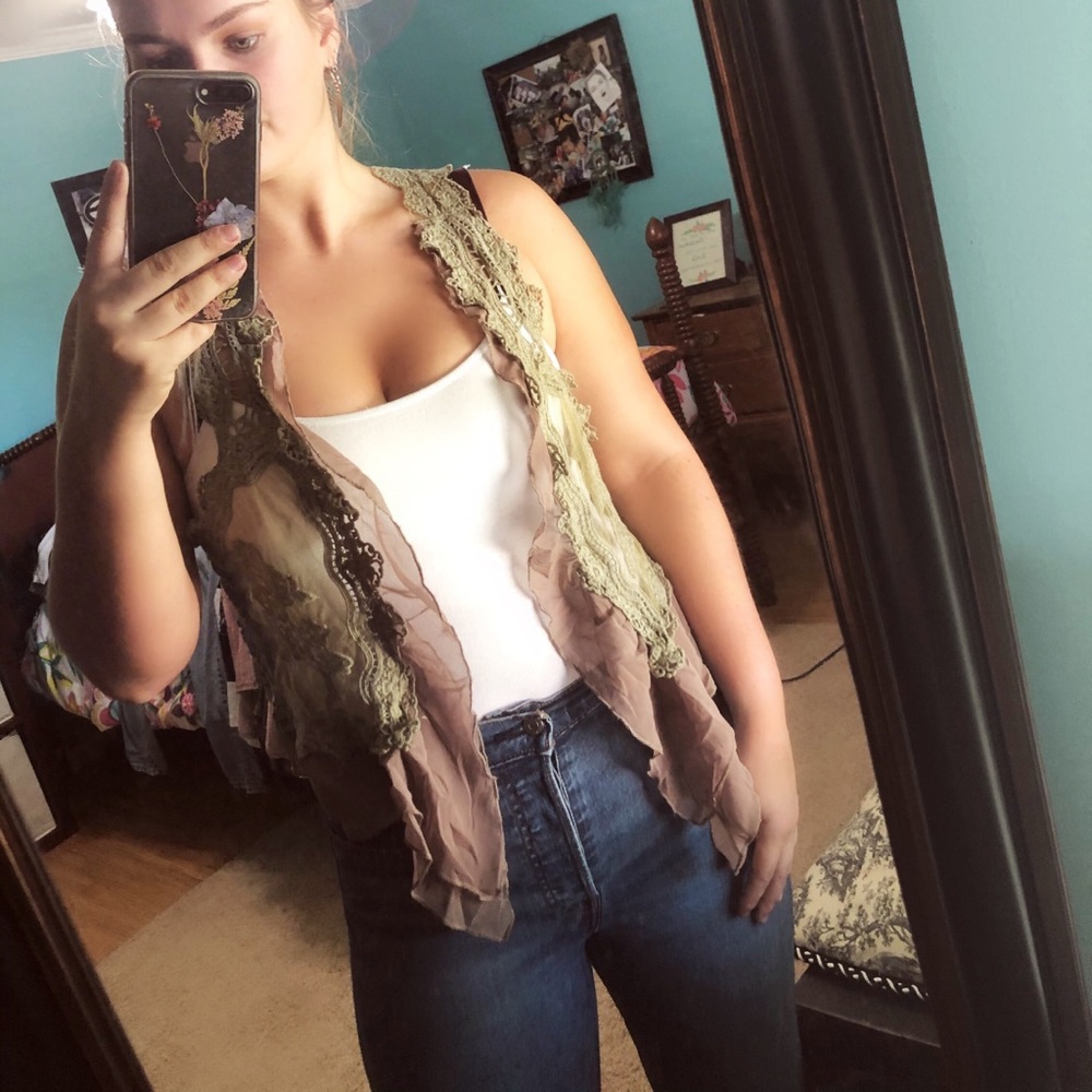 Light brown lace cardigan